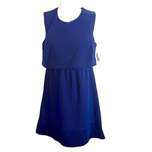 BLACK & BLUE STRIPPED DRESS multi panel by xhiliration
